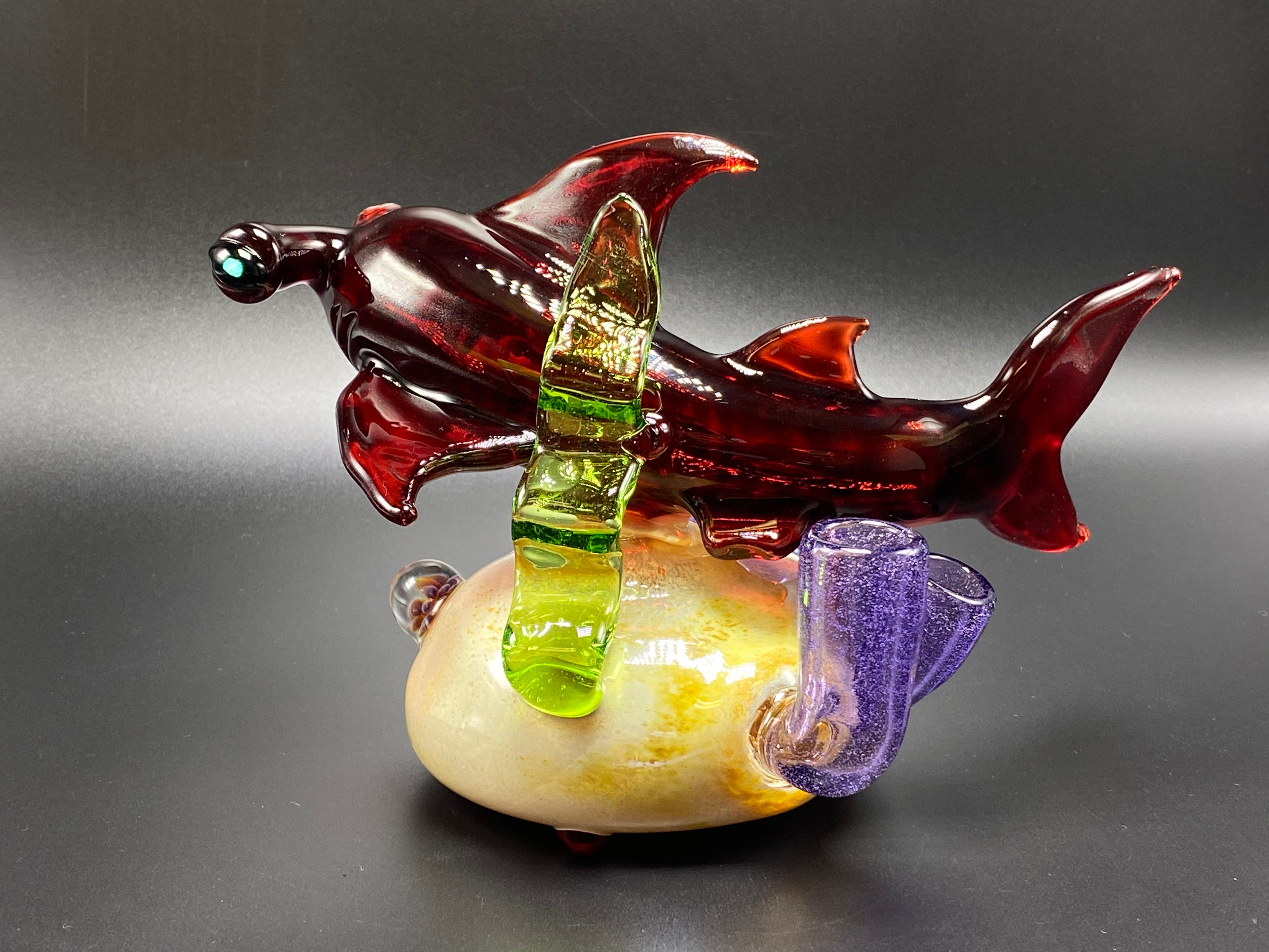 Glassical Creations / Hammer Head Shark, Pomegranate, Purple LoliPop, Absinthe and ButterScotch