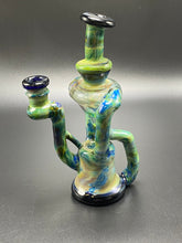 Load image into Gallery viewer, SpunOut Glass / Duel Uptake Recycler (Multi-Colors) Cobalt &amp; RainDrop
