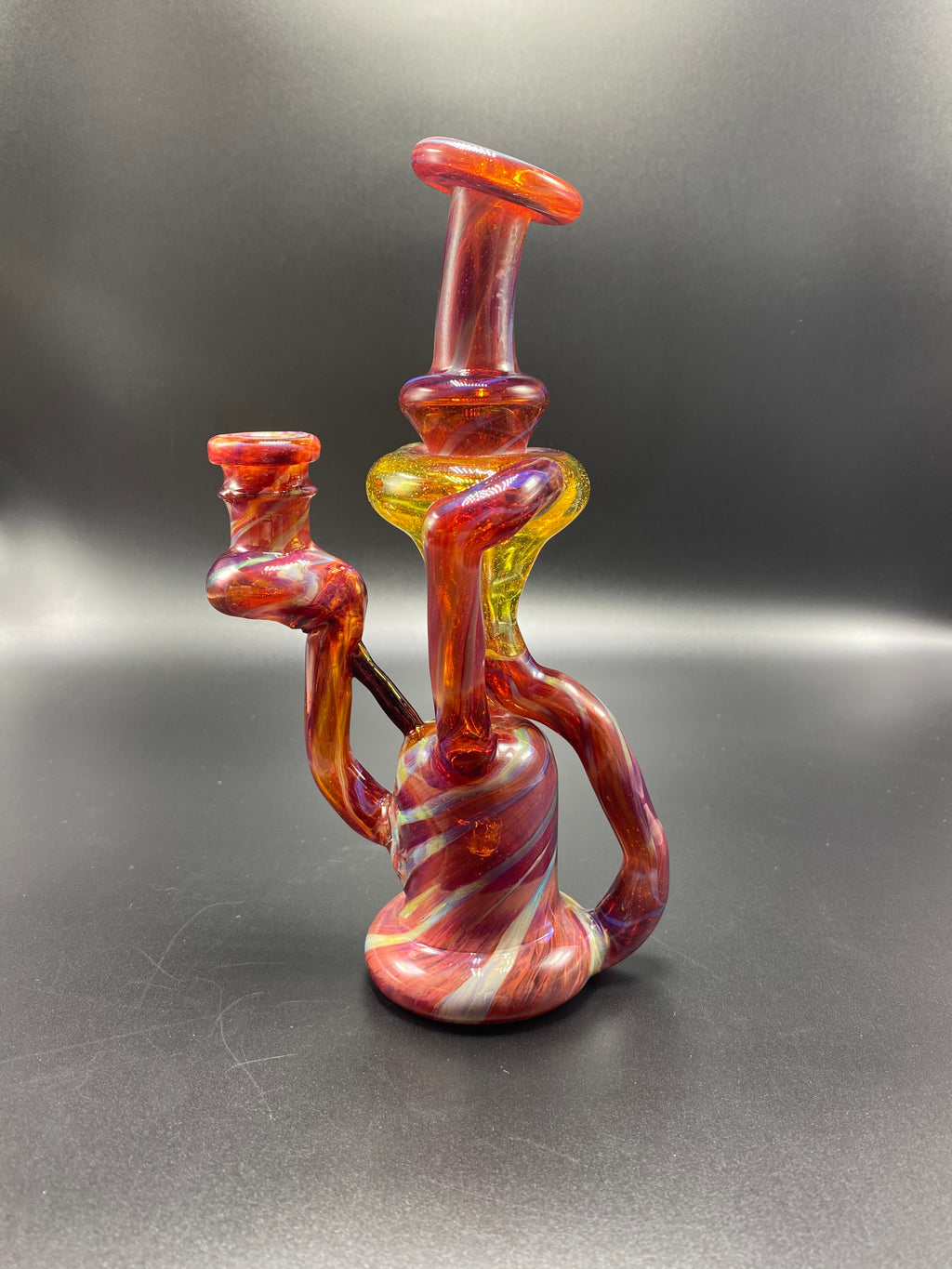 SpunOut Glass / Duel Uptake Recycler (Multi-Colors) Cobalt & RainDrop