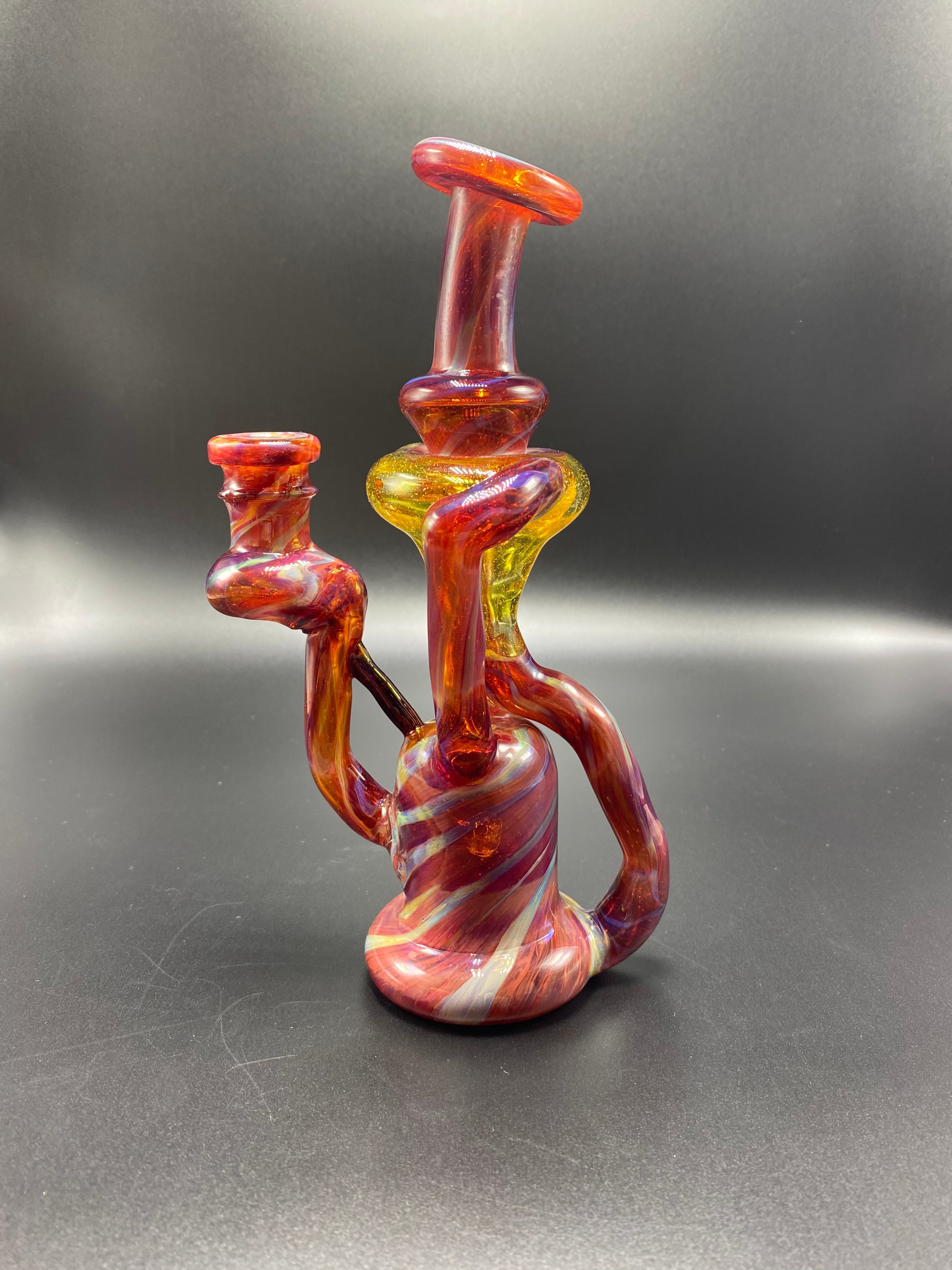 SpunOut Glass / Duel Uptake Recycler (Multi-Colors) Cobalt & RainDrop